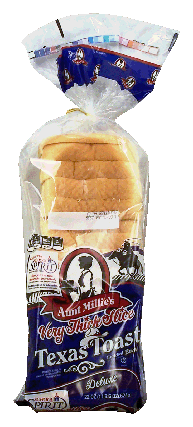 Aunt Millie's Texas Toast very thick slice, white enriched bread loaf, deluxe Full-Size Picture